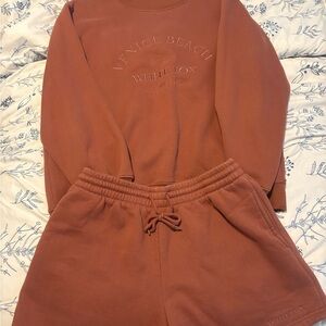 White Fox Rust Sweatshirt and Shorts Set